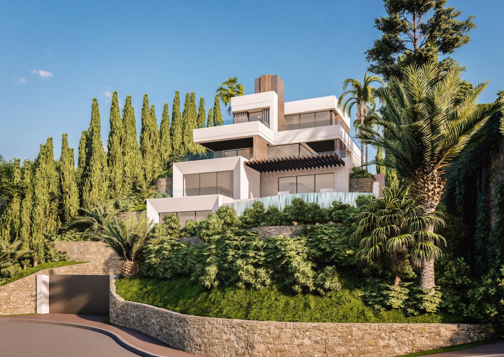 Off-plan contemporary minimalist villa, 1146 m2 built area, walking distance to Puerto Banus, unbeatable location (SV)